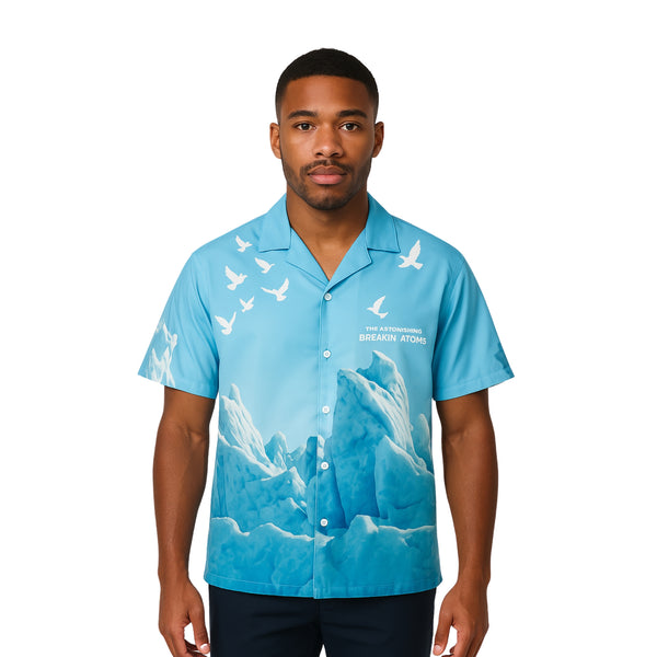 Male wearing Breakin' Atoms Glacier Shirt on Male Model