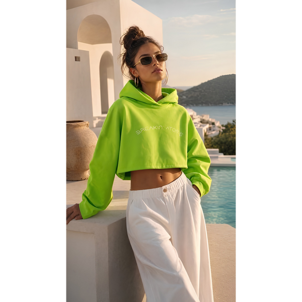 Neon Green Crop Hoodie — Summer '26