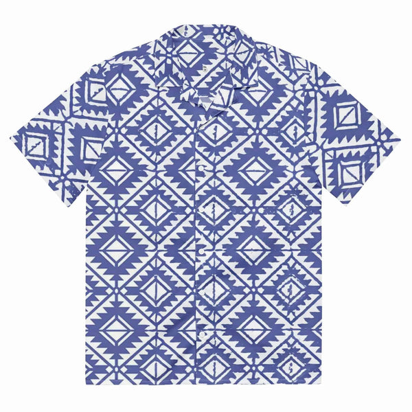 Indigo Matrix Button-Up - BREAKIN' ATOMS