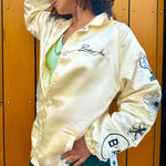 Breakin' Atoms Off-White Satin Jacket Close thumbnail 2