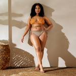 “Model wearing Breakin’ Atoms Tangy Vibe Bikini Top, perfect for sunny beach days” thumbnail 5