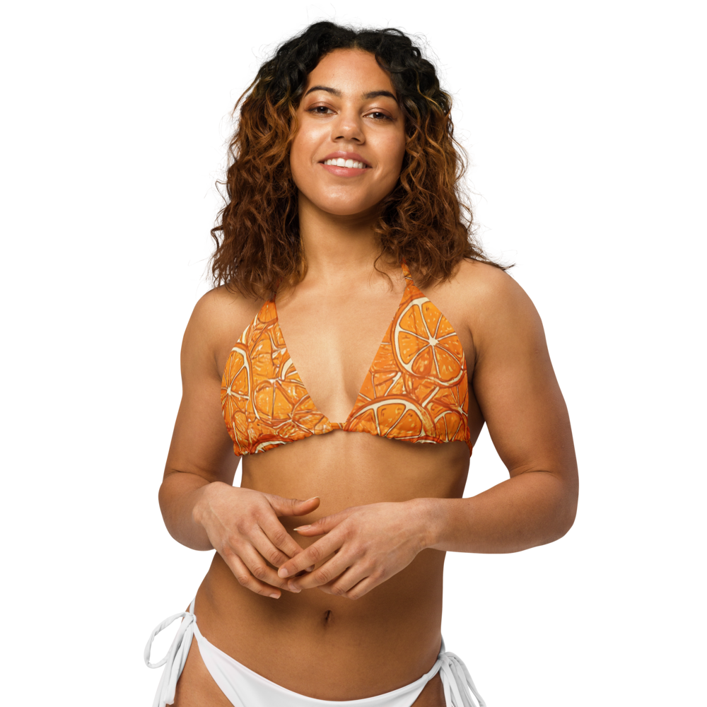Tangy Vibe Bikini Top On Model By Breakin' Atoms  — Breakin Atoms premium streetwear