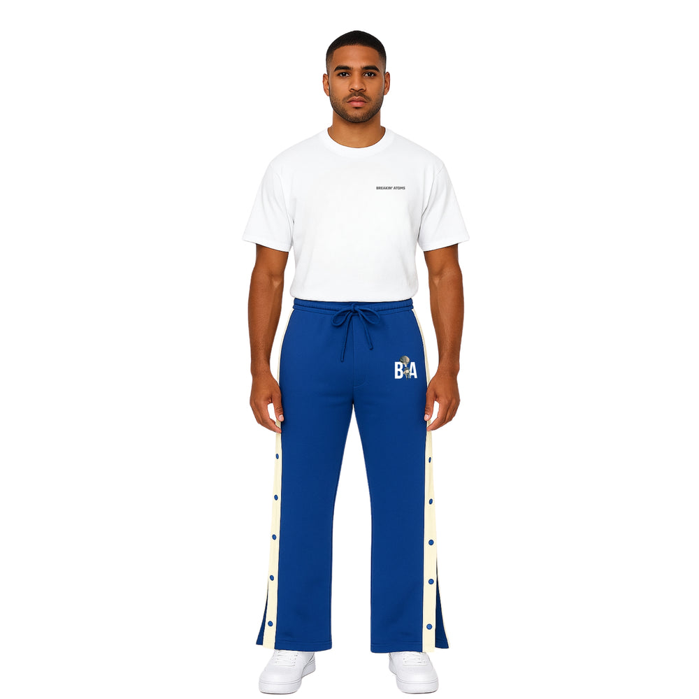 Cotton Cozy Breakers Model Wearing Cotton Tear Away Pants by Breakin' Atoms — Breakin Atoms premium streetwear