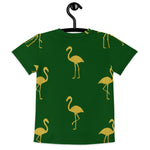 Kids Gold Flamingo Tee t-shirt hanger back thumbnail 3