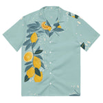 Breakin' Atoms "Spring Citrus Serenade Button-Up," a vibrant short-sleeve shirt featuring fresh citrus fruit prints and spring floral accents — perfect for warm-weather style, vacations, and playful streetwear.
 thumbnail 2
