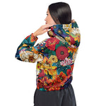 Breakin Atoms 2D Floral Women’s Cropped Windbreaker - BREAKIN' ATOMS thumbnail 3