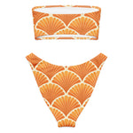 “Close-up of Deco Bloom swimwear with fan-shell citrus print and double lining” thumbnail 2