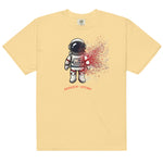 Alt text: Breakin’ Atoms Into Another World astronaut graphic heavyweight T-shirt in Butter thumbnail 2