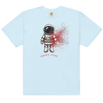 Breakin’ Atoms Into Another World astronaut graphic heavyweight T-shirt in Chambray blue thumbnail 3
