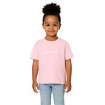 Child wearing the Breakin' Atoms Kids Tee in white, featuring clean Breakin’ Atoms logo print — a soft, versatile everyday shirt designed for active and expressive youth. thumbnail 2
