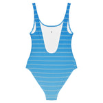 “Back view of Ocean Stripe One-Piece with flattering fit and adjustable straps” thumbnail 3