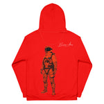 “Back view of the Breakin’ Atoms Red Expanse Sweater with minimalist silhouette and ribbed cuffs.” thumbnail 2