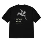 Leap of Fate Shirt - BREAKIN' ATOMS Model wearing Breakin' Atoms "Leap of Fate Shirt" — a conceptual graphic tee featuring surreal art that captures a bold jump into the unknown, symbolizing courage, transformation, and forward motion in streetwear form. thumbnail 2