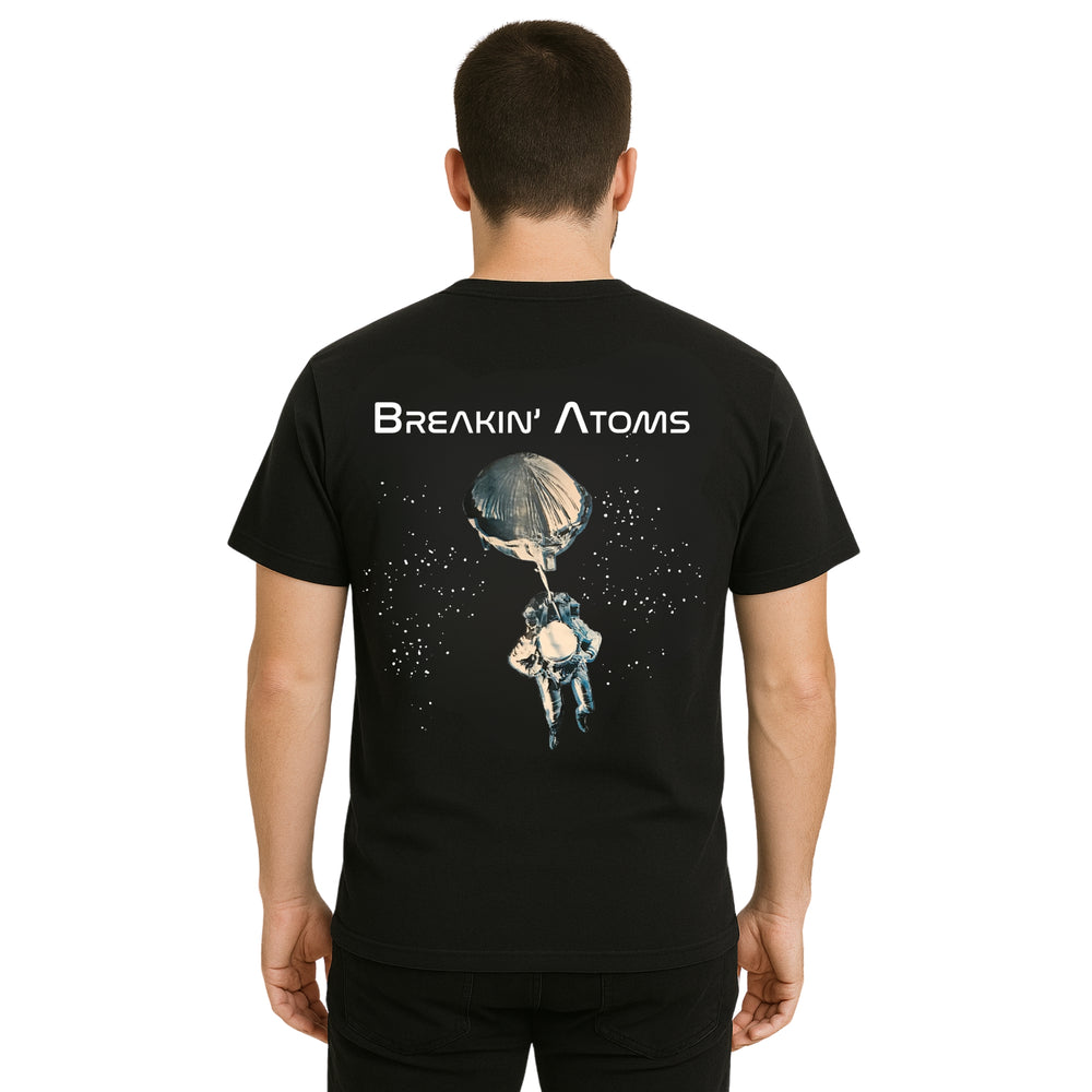 Breakin Atoms Spaceman logo tee shirt by Breakin' Atoms – Trendy urban fashion for a casual yet stylish look" — Breakin Atoms premium streetwear