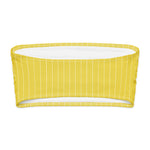 "Close-up of Breakin’ Atoms Sunpin Bandeau showing matte pinstripe texture and soft stretch fabric" thumbnail 2