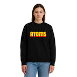 Model wearing Breakin' Atoms "The Atoms Graphic Sweater," a cozy crewneck sweater featuring a bold scientific-inspired atom design across the chest — fusing comfort with eye-catching, cerebral streetwear. thumbnail 1