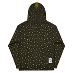 “Flat lay of the Breakin’ Atoms VRAY Hoodie with stingray dot pattern and central flare design the back of sweater" thumbnail 3
