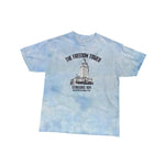 view of Breakin' Atoms x Organized Chaos Freedom Tower Ice Blue Tie-Dye T-Shirt – Streetwear style graphic tee thumbnail 5