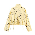 Back view of the Breakin' Atoms Yellow Polka Dot Sunday cropped jacket thumbnail 3
