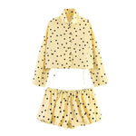 Breakin' Atoms Yellow Polka Dot Sunday Set with cropped jacket and matching shorts thumbnail 4