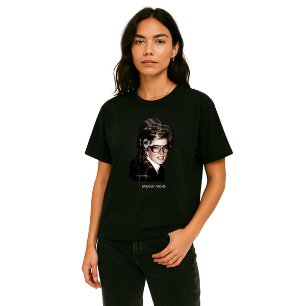 Shop the unique Digital Diana Graphic Tee by Breakin' Atoms. A retro-inspired design featuring a digital, pixelated image perfect for stylish women. Get your exclusive limited-edition tee today!