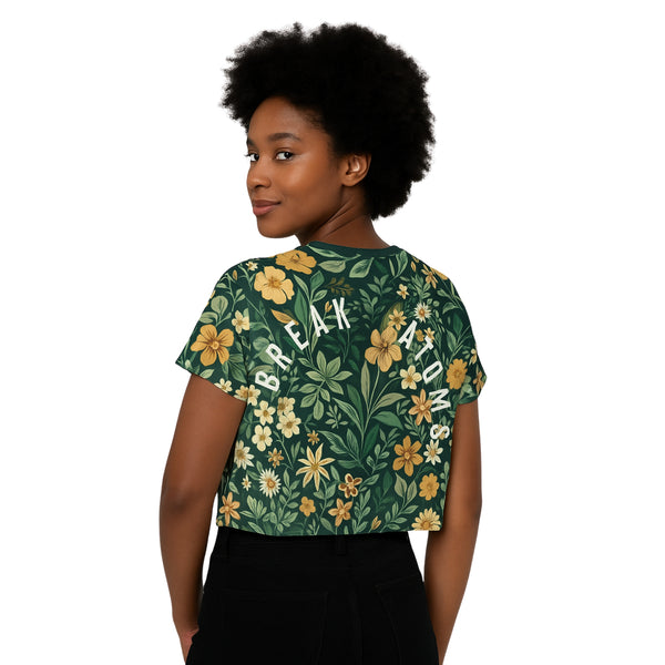 Floral Crop Top for Women by Breakin’ Atoms – Casual Floral Tee
