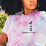 Spaceman Organized Chaos Tie-Dye Marshmallow Pink Tee by Breakin' Atoms – Stylish streetwear graphic tee  thumbnail 2