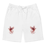 white Breakin’ Atoms Twin Flam Shorts showing relaxed fit and drawcord waistband. thumbnail 5